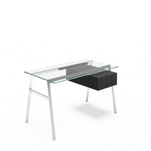 Homework 1 - Glass Top Desk's Bensen Single Drawer Right Chrome Black Oak