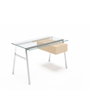 Homework 1 - Glass Top Desk's Bensen Single Drawer Right Chrome Oak