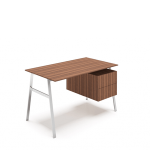 Homework 1 - Wood Top Desk's Bensen Double Drawer Right Walnut Chrome Hi-Gloss Lacquer