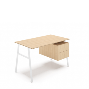 Homework 1 - Wood Top Desk's Bensen Double Drawer Right Oak White Hi-Gloss Lacquer