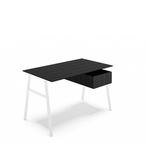 Homework 1 - Wood Top Desk's Bensen Single Drawer Right Black Oak White Hi-Gloss Lacquer