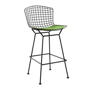 Bertoia Stool with Seat Pad bar seating Knoll Polished Chrome Counter Height Aegean Classic Boucle