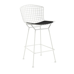 Bertoia Stool with Seat Pad bar seating Knoll White Counter Height Black Onyx Ultrasuede
