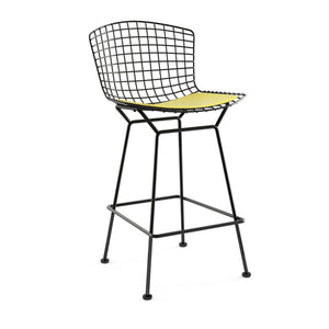 Bertoia Stool with Seat Pad bar seating Knoll Black Counter Height Sunflower Vinyl