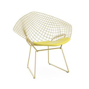 Bertoia Diamond Chair - Gold lounge chair Knoll Vinyl - Sunflower 