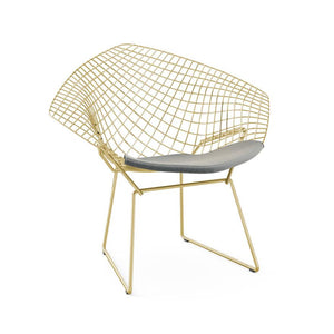 Bertoia Diamond Chair - Gold lounge chair Knoll Classic Boucle - Smoke 