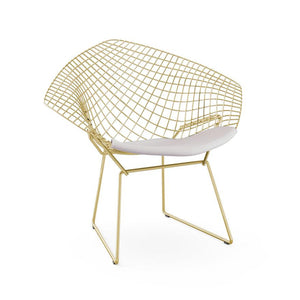 Bertoia Diamond Chair - Gold lounge chair Knoll Delite - Stone 