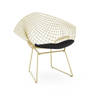 Bertoia Diamond Chair - Gold lounge chair Knoll Delite - Onyx 