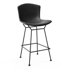 Bertoia Leather Covered Stool Stools Knoll Counter Height Black Leather Black