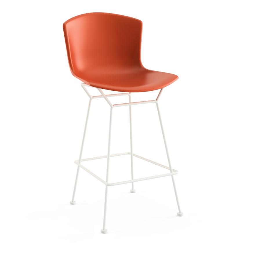 Bertoia Molded Shell Stool Stools Knoll Counter Height Orange Red White