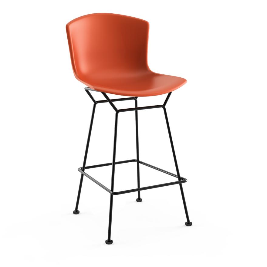 Bertoia Molded Shell Stool Stools Knoll Counter Height Orange Red Black