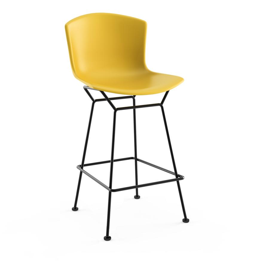 Bertoia Molded Shell Stool Stools Knoll Counter Height Yellow Black