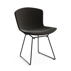 Bertoia Side Chair with Full Cover Side/Dining Knoll Black Ultrasuede - Black Onyx 