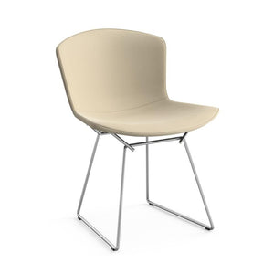 Bertoia Side Chair with Full Cover Side/Dining Knoll Polished Chrome Ultrasuede - Sandstone 