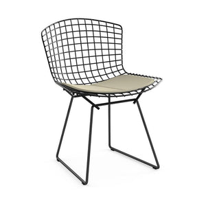 Bertoia Side Chair with Seat Pad Side/Dining Knoll Black Ultrasuede - Sandstone 