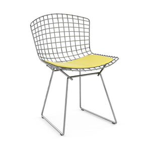 Bertoia Side Chair with Seat Pad Side/Dining Knoll Polished Chrome Vinyl - Sunflower 