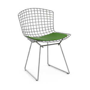 Bertoia Side Chair with Seat Pad Side/Dining Knoll Polished Chrome Vinyl - Lime 
