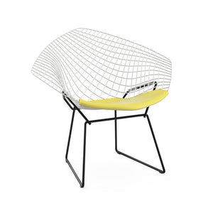 Bertoia Two-Tone Diamond Chair Side/Dining Knoll White top - Black base Vinyl - Sunflower 