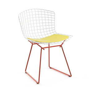 Bertoia Two-Tone Side Chair Side/Dining Knoll White top - Red base Vinyl - Sunflower 