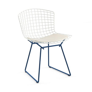 Bertoia Two-Tone Side Chair Side/Dining Knoll White top - Blue base Vinyl - White 