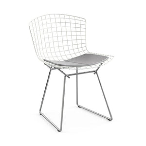 Bertoia Two-Tone Side Chair Side/Dining Knoll White top - Polished Chrome base Vinyl - Fog 