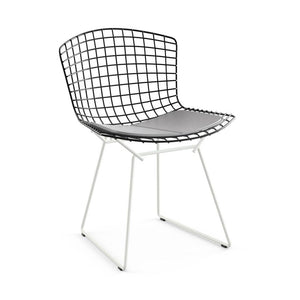 Bertoia Two-Tone Side Chair Side/Dining Knoll Black top - White base Vinyl - Fog 