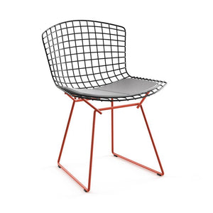 Bertoia Two-Tone Side Chair Side/Dining Knoll Black top - Red base Vinyl - Fog 