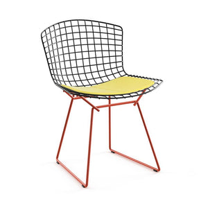 Bertoia Two-Tone Side Chair Side/Dining Knoll Black top - Red base Vinyl - Sunflower 