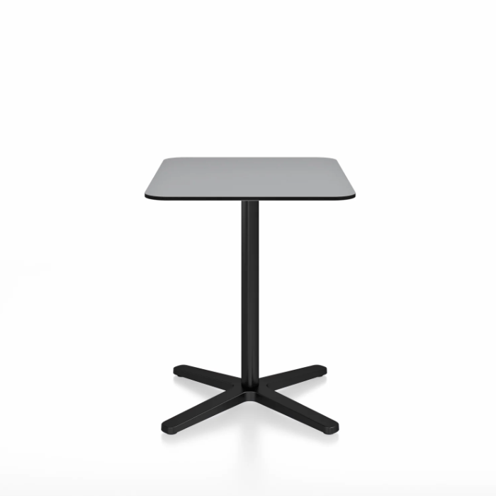 Emeco 2 Inch X Base Cafe Table - Rectangular Coffee table Emeco Black Powder Coated Grey HPL