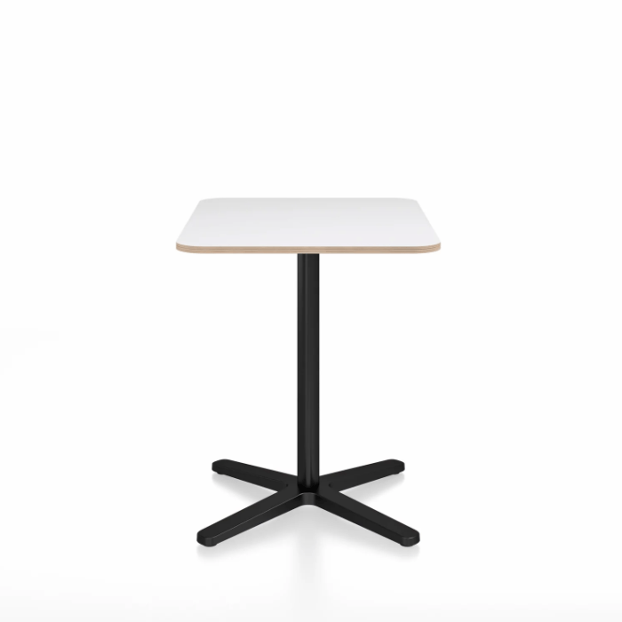 Emeco 2 Inch X Base Cafe Table - Rectangular Coffee table Emeco Black Powder Coated White Laminate Plywood