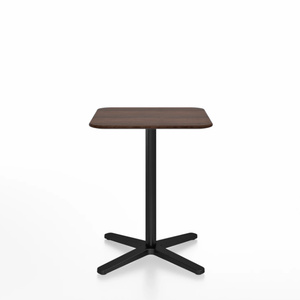 Emeco 2 Inch X Base Cafe Table - Square Coffee Tables Emeco 24" / 60 cm Black Powder Coated Walnut