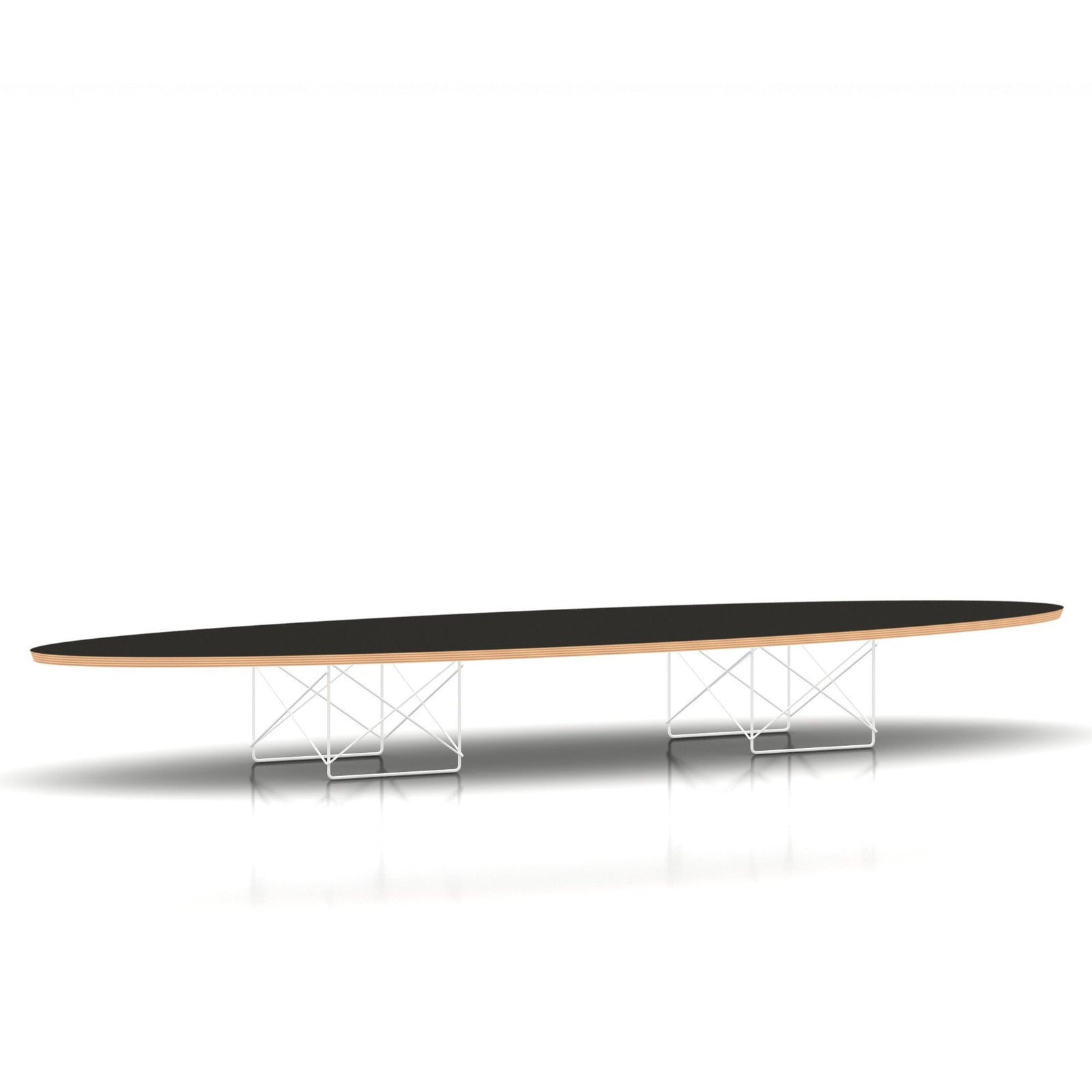 Eames Elliptical Table Coffee Tables herman miller Black Top Studio White