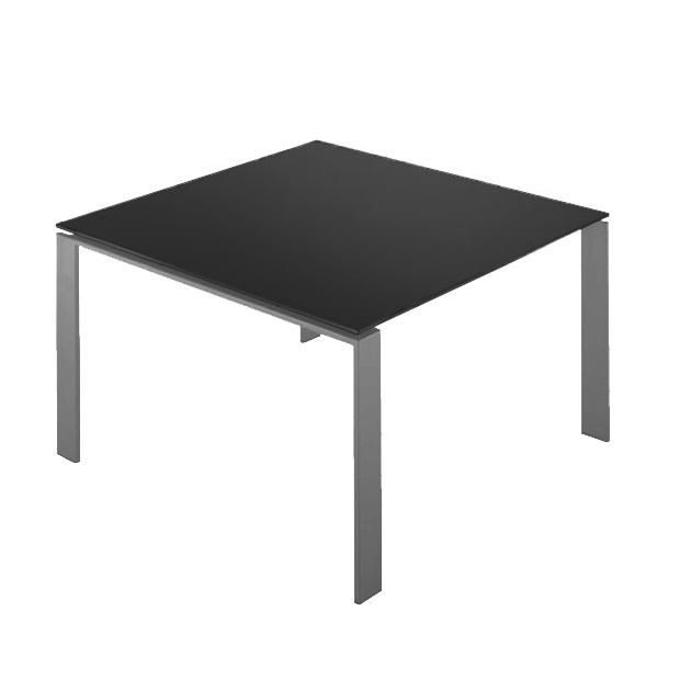 Four Soft Touch Square Table Tables Kartell Black Aluminum