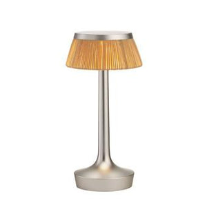 Bon Jour Unplugged Table Lamp Table Lamps Flos Matt Chrome Rattan 