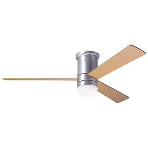 Cirrus Flush DC Ceiling Fan Ceiling Fans Modern Fan Co Brushed Aluminum Maple Wall Control With 17w LED