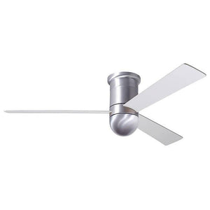 Cirrus Flush DC Ceiling Fan Ceiling Fans Modern Fan Co Brushed Aluminum White Wall Control Without Light