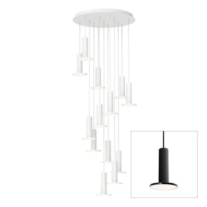 Cielo 13 Multi-Light LED Pendant hanging lamps Pablo Cielo chandelier 13 - Black / Black / Black cord 