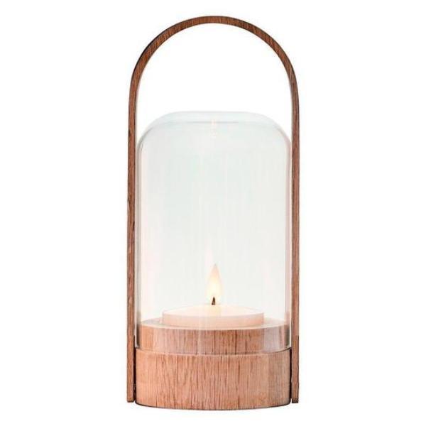 Candlelight Rechargeable LED Lantern Table Lamp Original BTC Light oak base / light oak handle