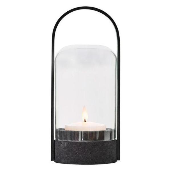 Candlelight Rechargeable LED Lantern Table Lamp Original BTC Black cork base / black oak handle