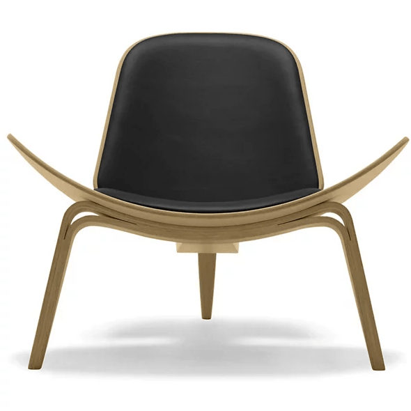 CH07 Lounge Chair Quick Ship lounge chair Carl Hansen Oak White Oil - Thor 301 Black Leather