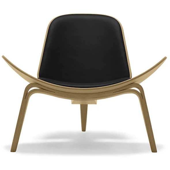 CH07 Lounge Chair Quick Ship lounge chair Carl Hansen Oak White Oil - Loke 7150 Black Leather