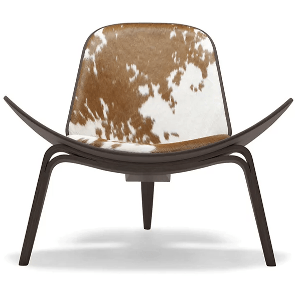 CH07 Lounge Chair Quick Ship lounge chair Carl Hansen Walnut lacquered - brown/white Cowhide