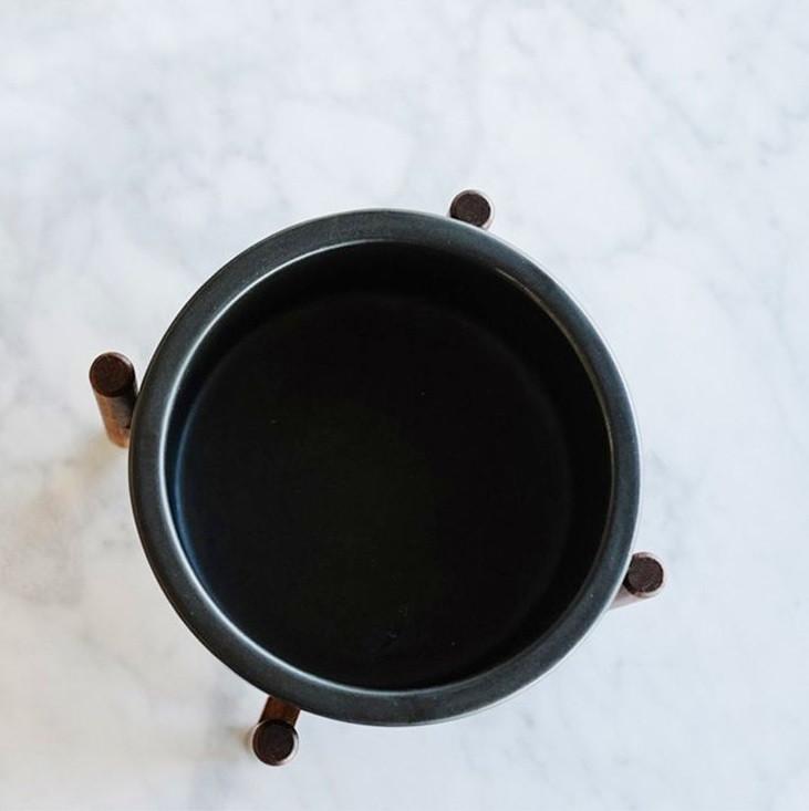 Case Study Desk Top Cylinder with Wood Stand Outdoors Modernica