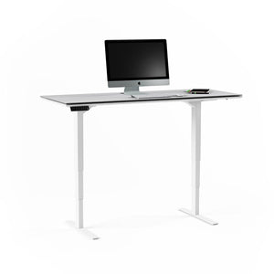 Centro Lift Desk Desk's BDI Satin White with Grey Top 6451-2 