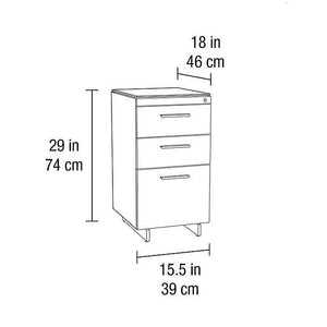Centro 3 Drawer File Cabinet 6414 storage BDI 