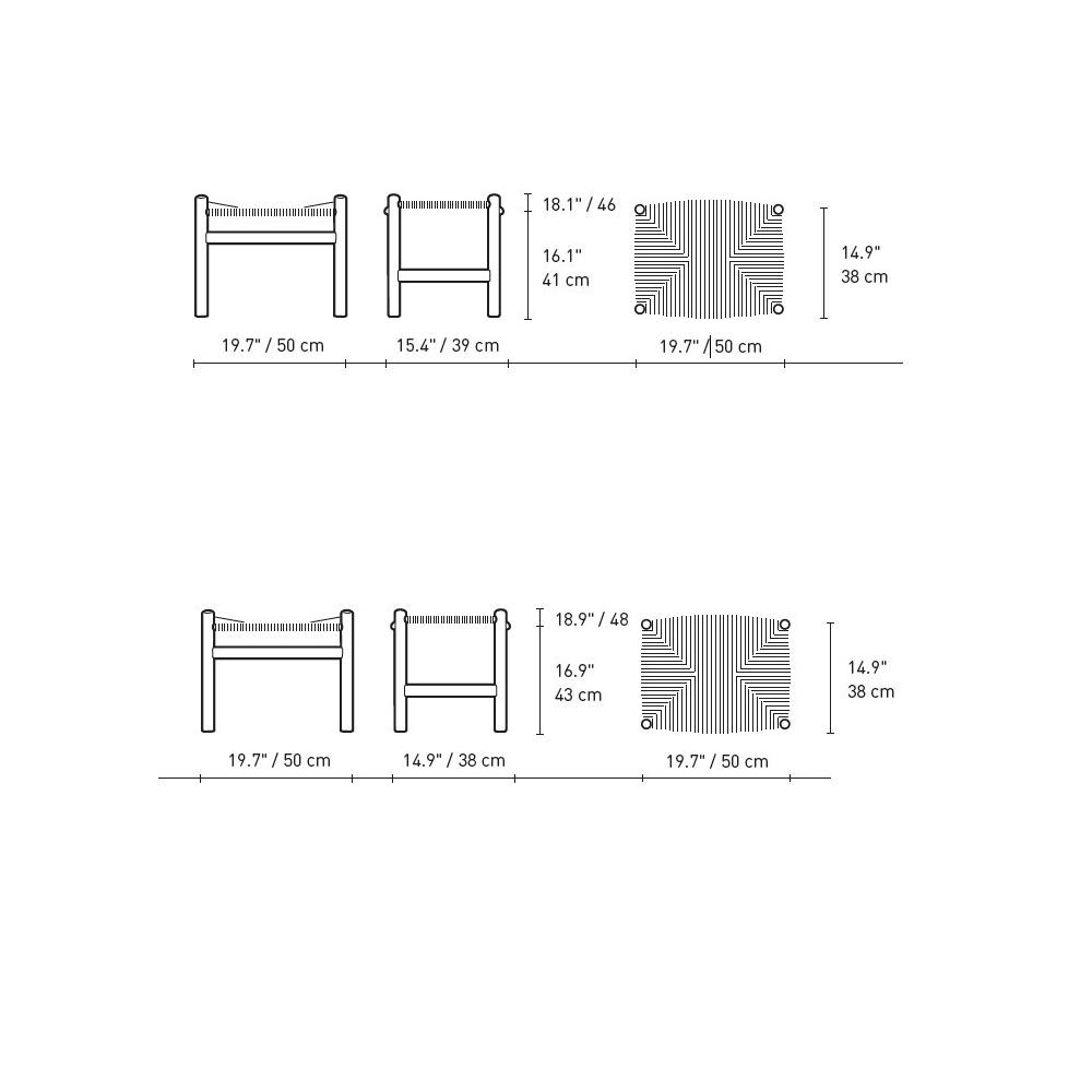 Ch53 Wegner Stool - Wood Stools Carl Hansen