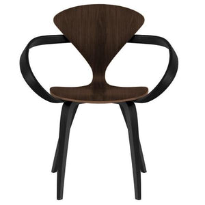 Cherner Chair Armchair Side/Dining Cherner Chair Classic Walnut Seat, Ebony Lacquer Arms & Legs 