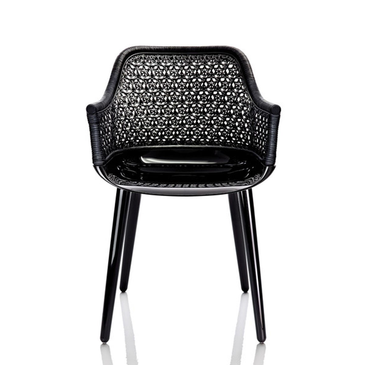 Cyborg Elegant Armchair With Wicker Back Side/Dining Magis Glossy Back Legs/ Black Wicker Back