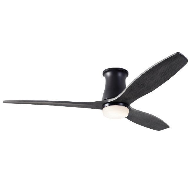 Arbor Flush DC Ceiling Fans Modern Fan Co Dark Bronze Ebony Wall Control With 17w LED