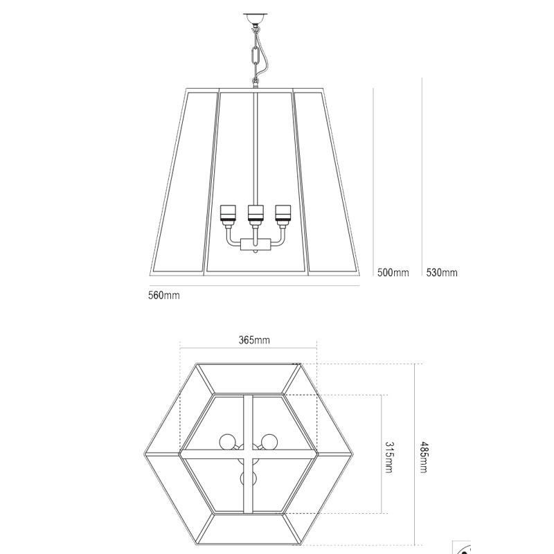 Hex Pendant Extra Large Pendant Lights Original BTC
